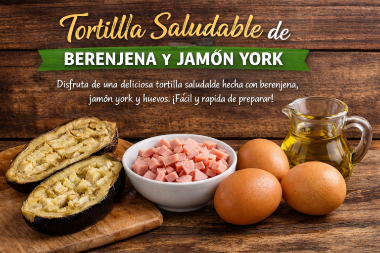 🥗 Tortilla saludable de berenjena y jamón york (receta fácil)